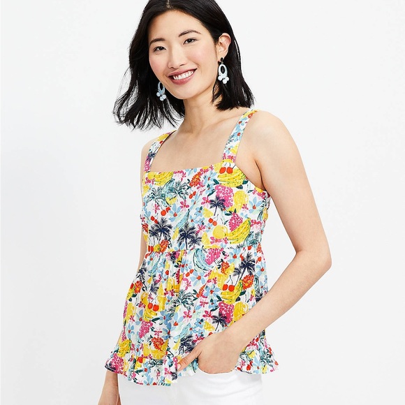 LOFT Tops - Loft Floral Tie Back Peplum Cami